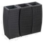 vidaXL Garten-Hochbeete 3-tlg. Poly Rattan Schwarz vidaXL Garten-Hochbeete 3-tlg. Poly Rattan Schwarz