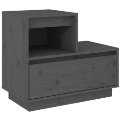 vidaXL Nachttisch Grau 60x34x51 cm Massivholz Kiefer