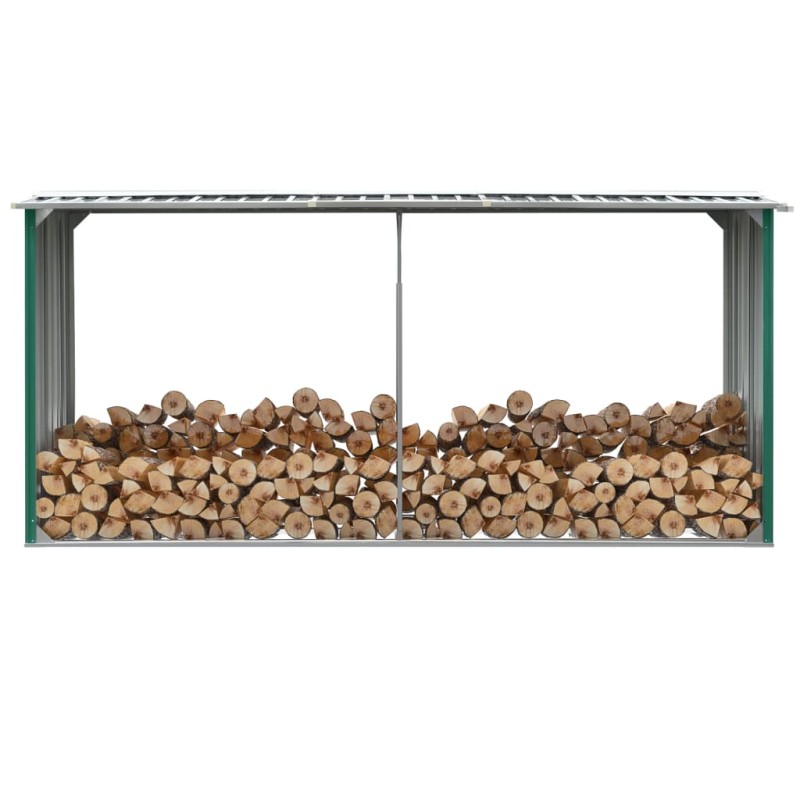 vidaXL Brennholzlager Verzinkter Stahl 330 x 92 x 153 cm Grün vidaXL Brennholzlager Verzinkter Stahl 330 x 92 x 153 cm Grün