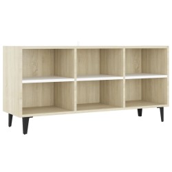 vidaXL TV-Schrank mit Metallbeinen Weiß Sonoma-Eiche 103,5x30x50 cm