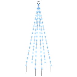 vidaXL LED-Weihnachtsbaum für Fahnenmast Blau 108 LEDs 180 cm