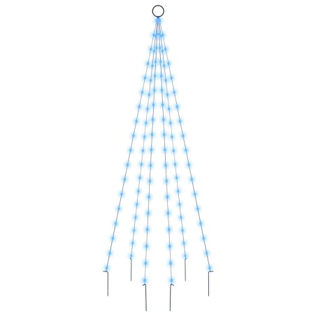 vidaXL LED-Weihnachtsbaum für Fahnenmast Blau 108 LEDs 180 cm