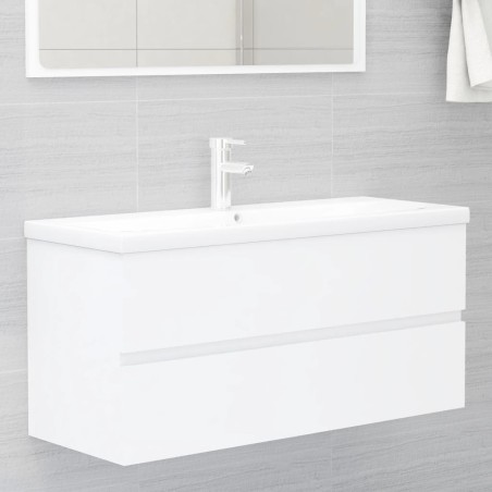 vidaXL Waschbeckenunterschrank Weiß 100x38,5x45 cm Holzwerkstoff