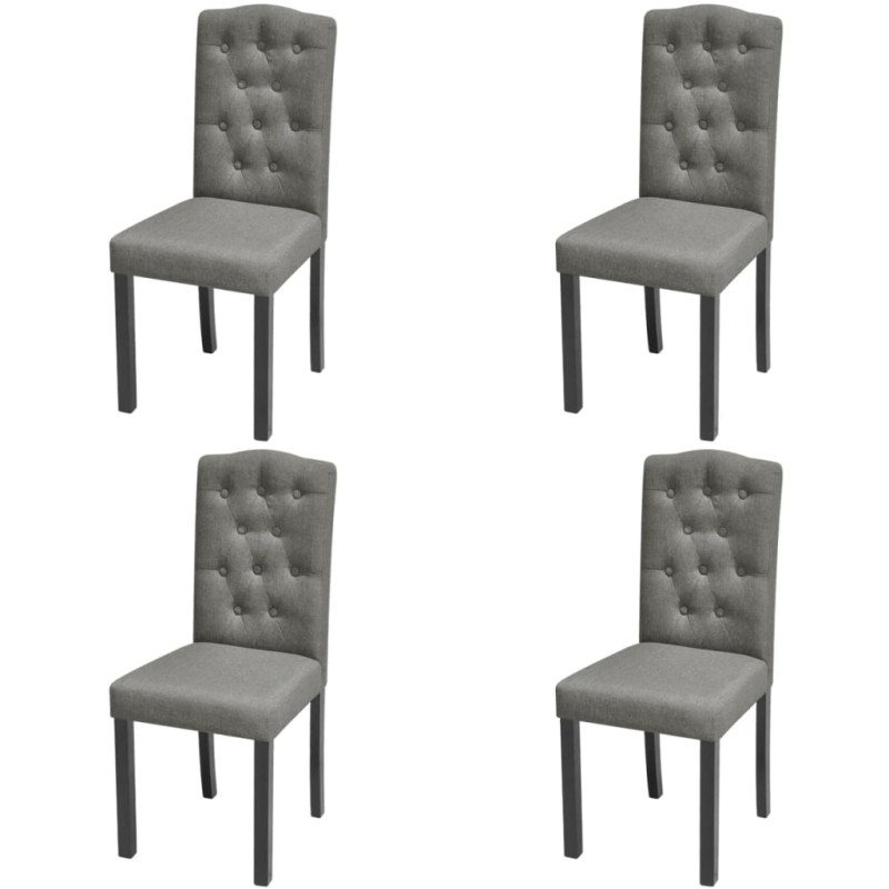 Esszimmerstühle 4 Stk. Grau Stoff Esszimmerstühle 4 Stk. Grau Stoff