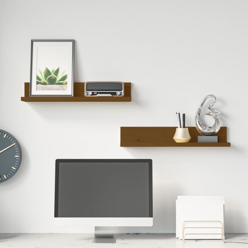 vidaXL Wandregale 2 Stk. Honigbraun 50x11x9 cm Massivholz Kiefer vidaXL Wandregale 2 Stk. Honigbraun 50x11x9 cm Massivholz Kiefer