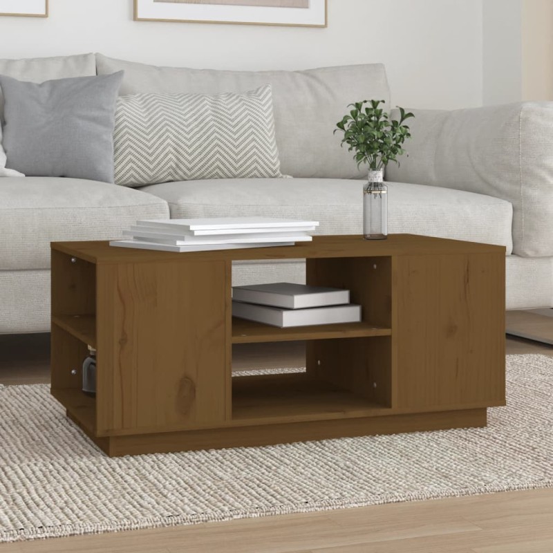 vidaXL Couchtisch Honigbraun 90x49x40,5 cm Massivholz Kiefer vidaXL Couchtisch Honigbraun 90x49x40,5 cm Massivholz Kiefer