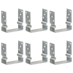vidaXL Pfostenträger 6 Stk. Silbern 14×6×15 cm Verzinkter Stahl