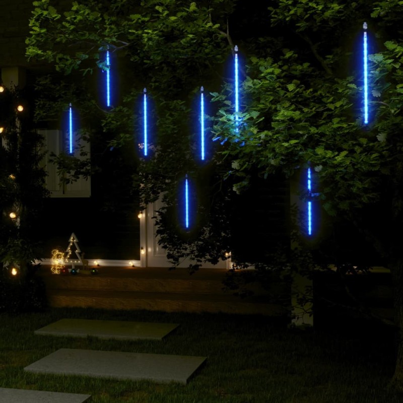 vidaXL LED Meteor-Lichter 8 Stk. 30 cm Blau 192 LEDs vidaXL LED Meteor-Lichter 8 Stk. 30 cm Blau 192 LEDs