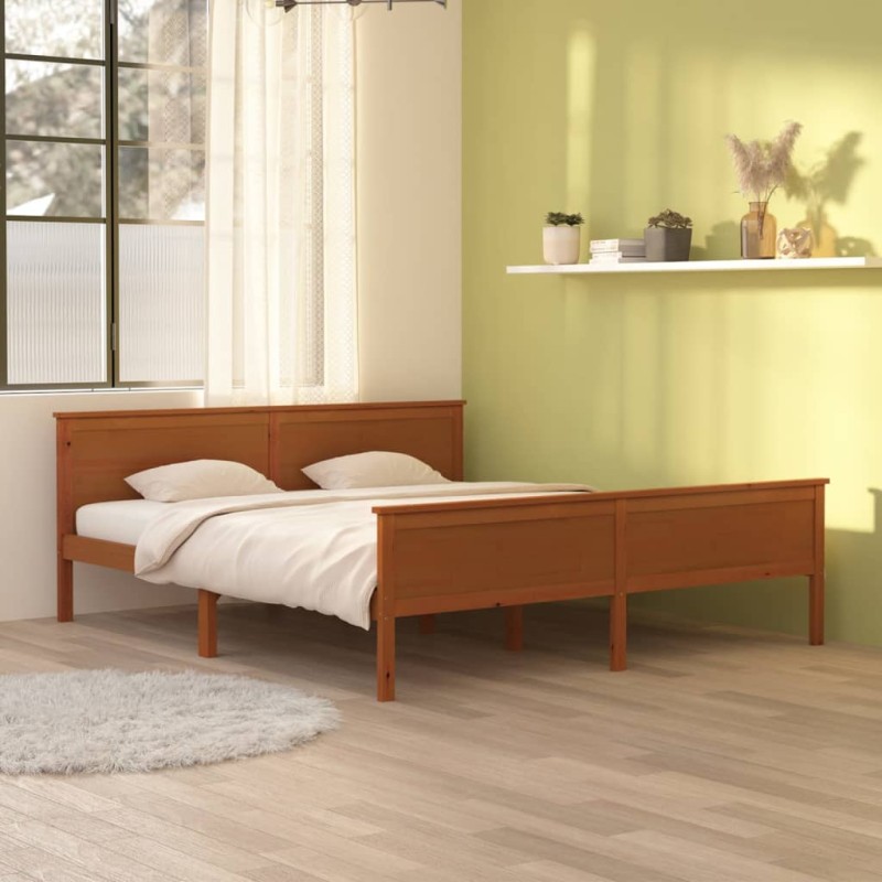 vidaXL Massivholzbett Honigbraun Kiefernholz 180x200 cm vidaXL Massivholzbett Honigbraun Kiefernholz 180x200 cm