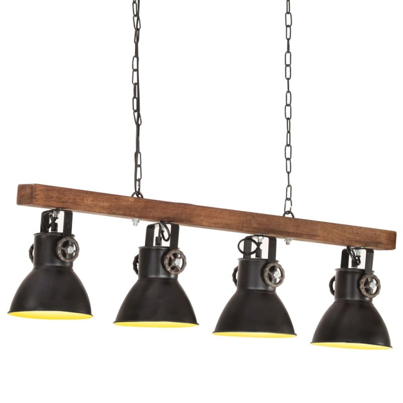 vidaXL Deckenlampe Industriestil Schwarz E27 Mangoholz vidaXL Deckenlampe Industriestil Schwarz E27 Mangoholz