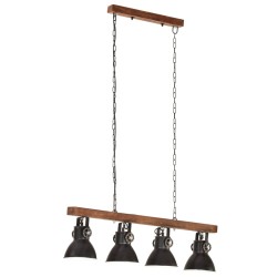 vidaXL Deckenlampe Industriestil Schwarz E27 Mangoholz