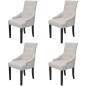 Esszimmerstühle 4 Stk. Cremegrau Stoff Esszimmerstühle 4 Stk. Cremegrau Stoff