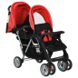 vidaXL Tandem-Kinderwagen Stahl Rot und Schwarz vidaXL Tandem-Kinderwagen Stahl Rot und Schwarz