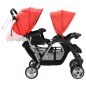 vidaXL Tandem-Kinderwagen Stahl Rot und Schwarz vidaXL Tandem-Kinderwagen Stahl Rot und Schwarz