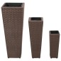 vidaXL Garten-Hochbeet 3-tlg. Poly Rattan Braun vidaXL Garten-Hochbeet 3-tlg. Poly Rattan Braun