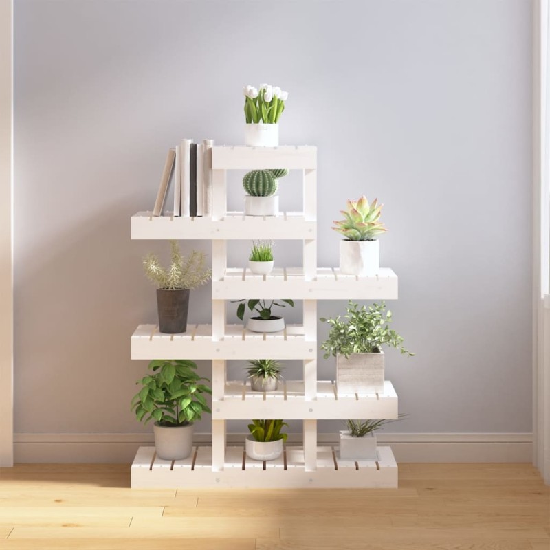 vidaXL Pflanzenständer Weiß 85x25x109,5 cm Massivholz Kiefer vidaXL Pflanzenständer Weiß 85x25x109,5 cm Massivholz Kiefer