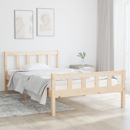 vidaXL Massivholzbett 90x200 cm
