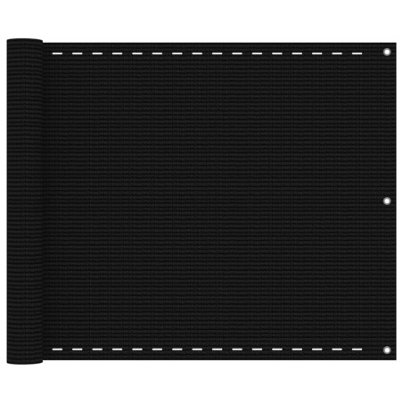 vidaXL Balkon-Sichtschutz Schwarz 75x400 cm HDPE