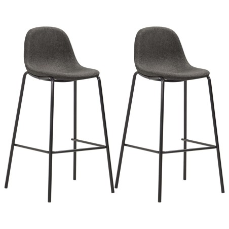 Barhocker 2 Stk. Dunkelgrau Stoff