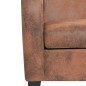 vidaXL 3-Sitzer Sofa Kunstleder Wildleder-Optik Braun vidaXL 3-Sitzer Sofa Kunstleder Wildleder-Optik Braun