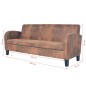vidaXL 3-Sitzer Sofa Kunstleder Wildleder-Optik Braun vidaXL 3-Sitzer Sofa Kunstleder Wildleder-Optik Braun