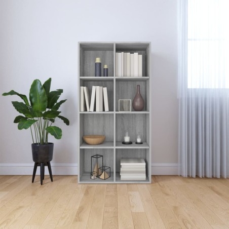 vidaXL Bücherregal/Sideboard Grau Sonoma 66×30×130 cm Holzwerkstoff
