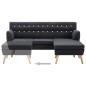 Sofa L-Form Stoff 171,5x138x81,5 cm Dunkelgrau Sofa L-Form Stoff 171,5x138x81,5 cm Dunkelgrau