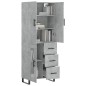 Highboard Betongrau 69,5x34x180 cm Holzwerkstoff Highboard Betongrau 69,5x34x180 cm Holzwerkstoff