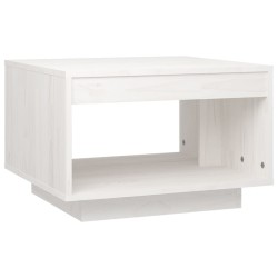vidaXL Couchtisch Weiß 50x50x33,5 cm Kiefer Massivholz