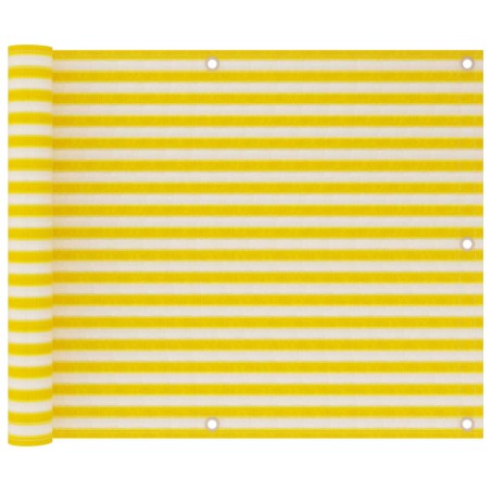vidaXL Balkon-Sichtschutz Gelb und Weiß 75x300 cm HDPE