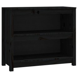vidaXL Bücherregal Schwarz 80x35x68 cm Massivholz Kiefer