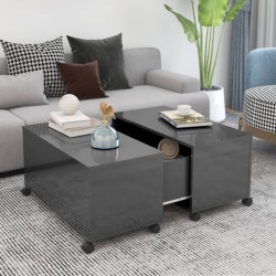 vidaXL Couchtisch Hochglanz-Grau 75x75x38 cm Holzwerkstoff