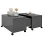 vidaXL Couchtisch Hochglanz-Grau 75x75x38 cm Holzwerkstoff vidaXL Couchtisch Hochglanz-Grau 75x75x38 cm Holzwerkstoff
