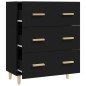 vidaXL Sideboard Schwarz 70x34x90 cm Holzwerkstoff