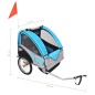 vidaXL Fahrradanhänger Grau und Blau 30 kg vidaXL Fahrradanhänger Grau und Blau 30 kg