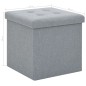 vidaXL Hocker mit Stauraum Hellgrau Leinenoptik vidaXL Hocker mit Stauraum Hellgrau Leinenoptik