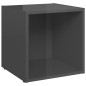 vidaXL TV-Schränke 4 Stk. Hochglanz-Grau 37x35x37 cm Holzwerkstoff vidaXL TV-Schränke 4 Stk. Hochglanz-Grau 37x35x37 cm Holzwerkstoff