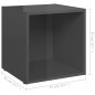 vidaXL TV-Schränke 4 Stk. Hochglanz-Grau 37x35x37 cm Holzwerkstoff vidaXL TV-Schränke 4 Stk. Hochglanz-Grau 37x35x37 cm Holzwerkstoff