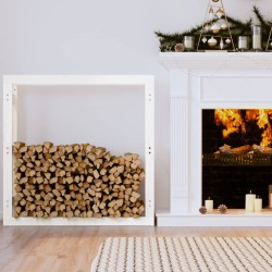vidaXL Kaminholzregal Weiß 100x25x100 cm Massivholz Kiefer