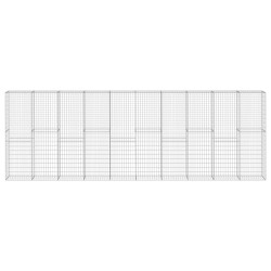 vidaXL Gabionenwand mit Abdeckung Verzinkter Stahl 600×30×200 cm