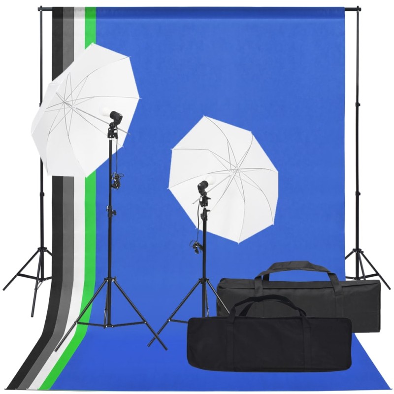 vidaXL Fotostudio-Set mit Beleuchtung und Hintergrund vidaXL Fotostudio-Set mit Beleuchtung und Hintergrund