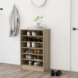 vidaXL Schuhschrank Sonoma-Eiche 60x35x92 cm Holzwerkstoff