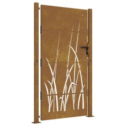 vidaXL Gartentor 105x205 cm Cortenstahl Gras-Design