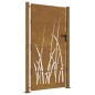 vidaXL Gartentor 105x205 cm Cortenstahl Gras-Design vidaXL Gartentor 105x205 cm Cortenstahl Gras-Design