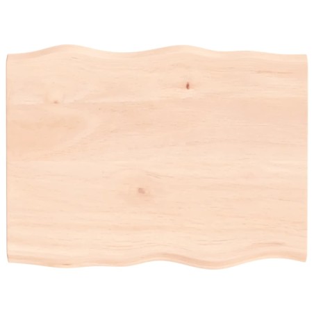 vidaXL Tischplatte 80x60x2 cm Massivholz Eiche Unbehandelt Baumkante