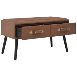 Couchtisch Dunkelbraun 80 x 40 x 46 cm Kunstleder