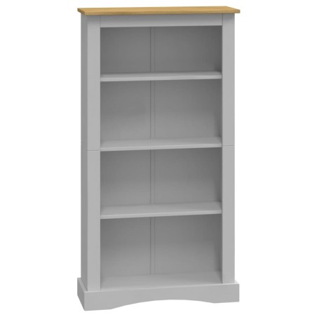 vidaXL Bücherschrank 4 Fächer Mexiko-Stil Kiefernholz Grau 81x29x150cm