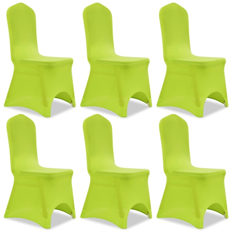 vidaXL Stretch Stuhlbezug 6 Stück Grün vidaXL Stretch Stuhlbezug 6 Stück Grün