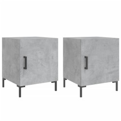 vidaXL Nachttische 2 Stk. Betongrau 40x40x50 cm Holzwerkstoff