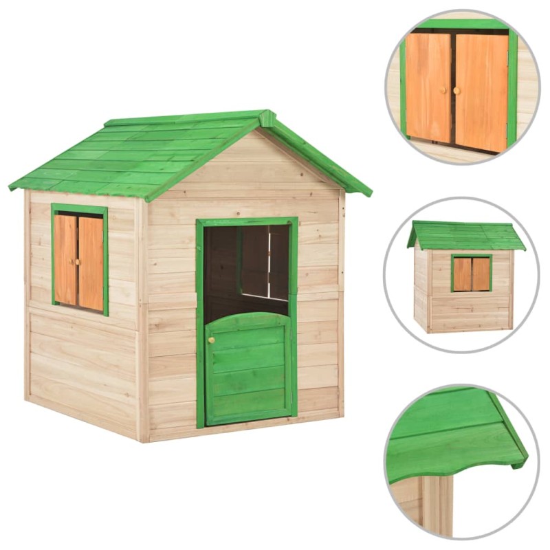 vidaXL Kinderspielhaus Tannenholz Grün vidaXL Kinderspielhaus Tannenholz Grün